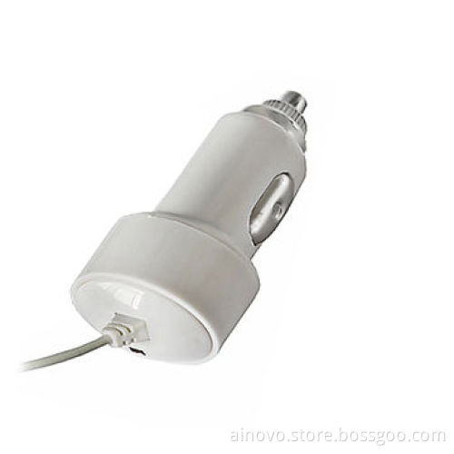 Car charger with helical cable, for iPhone, mini size, LED